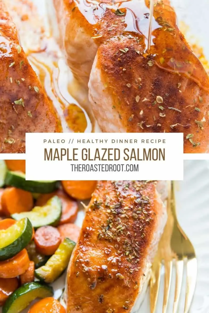 Maple-Glazed Baked Salmon made with a few simple ingredients. This healthy dinner recipe comes together quickly and is ultra tasty!