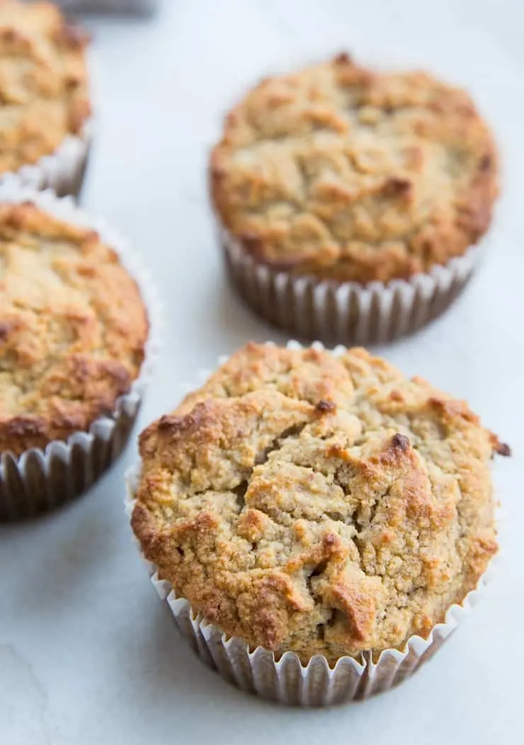 Paleo Apple Muffins made with almond flour and no added sugar. Dairy-free, grain-free, refined sugar-free and naturally sweetened