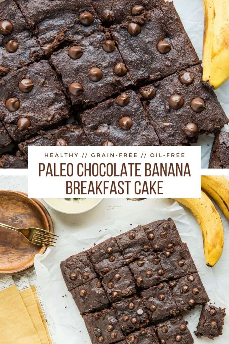 Healthy Grain-Free Chocolate Banana Breakfast Cake - paleo, gluten-free, dairy-free, oil-free and refined sugar-free