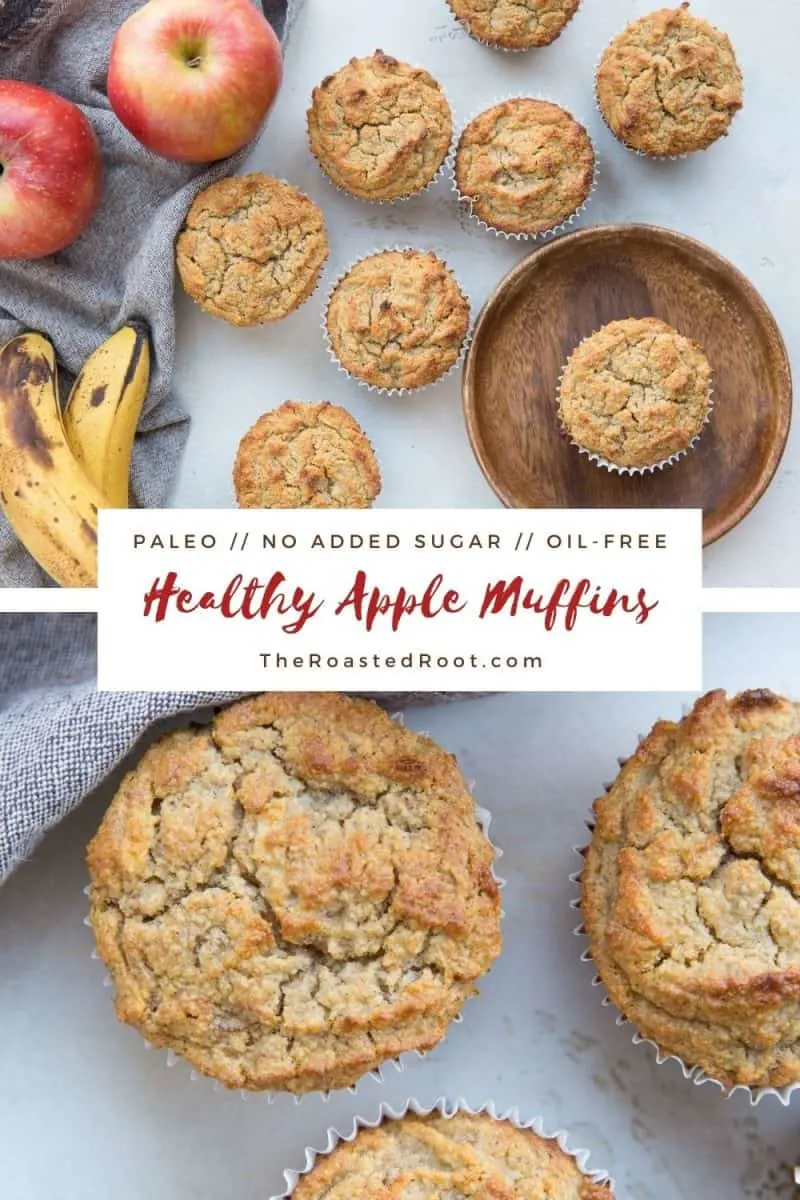 Paleo Healthy Apple Muffins - grain-free, oil-free, no added sweetener, dairy-free, moist, and delicious!