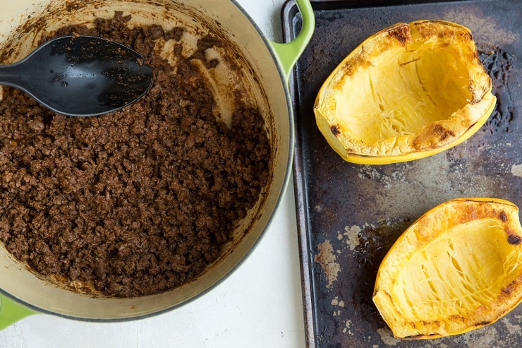 How to make spaghetti squash burrito bowls