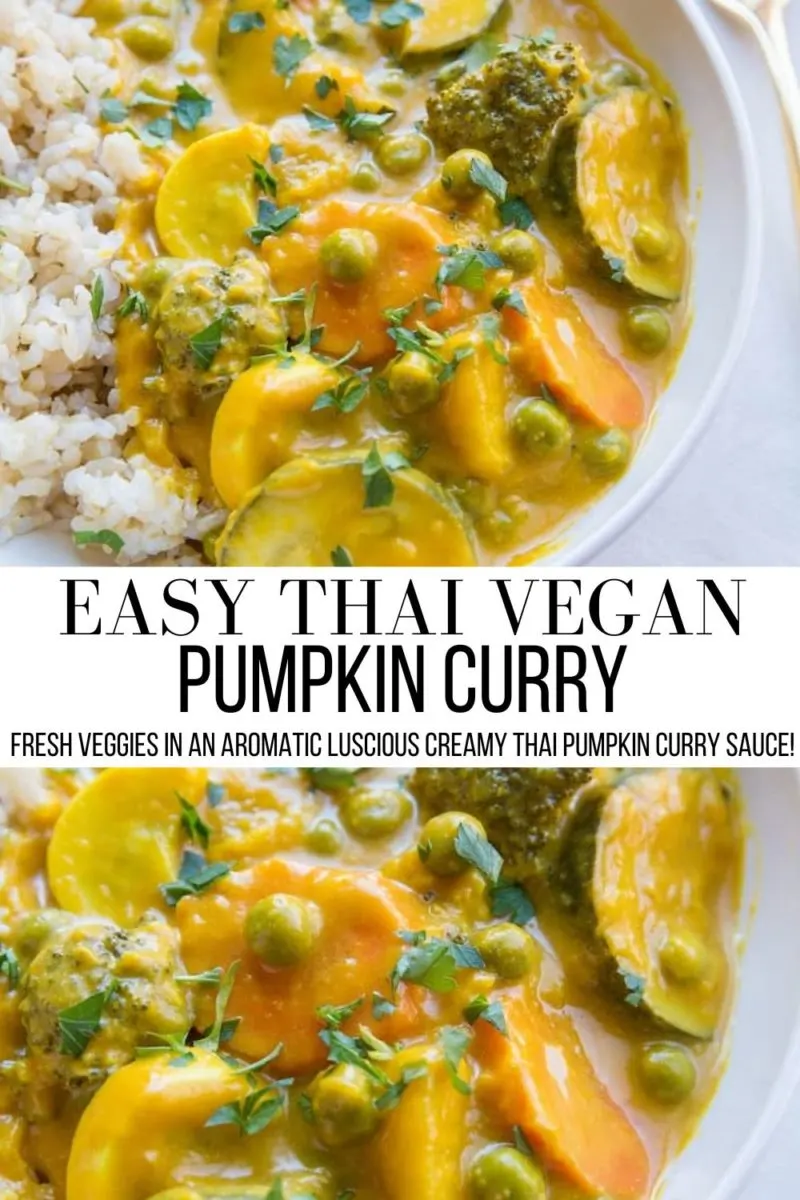 Vegan Thai Pumpkin Curry with Butternut Squash - a quick and easy fall-inspired Thai curry recipe packed with vegetables