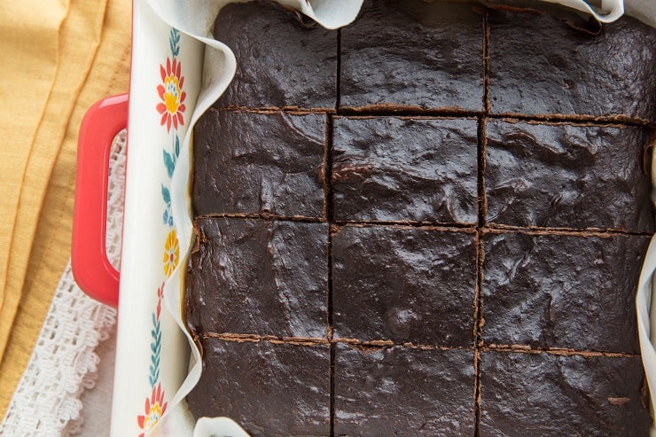 Batch of healthy flourless brownies