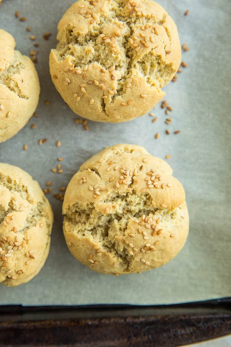 Grain-Free Paleo Rolls - almond flour rolls with tapioca flour and coconut oil for a grain-free, dairy-free bread recipe