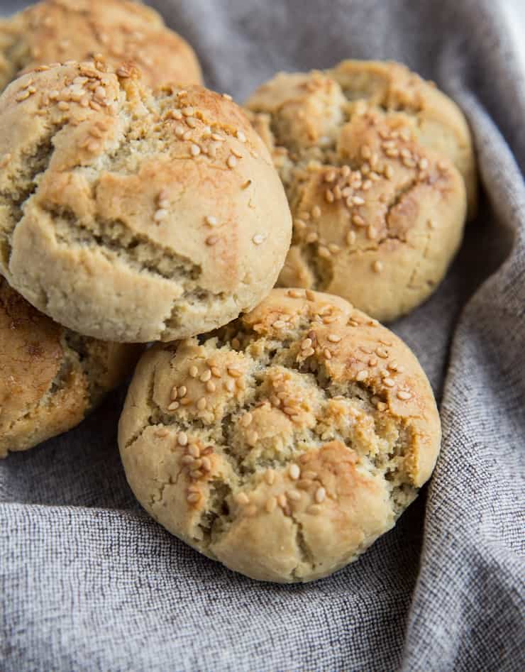 Paleo Dinner Rolls made with almond flour and tapioca flour - yeast-free, grain-free, dairy-free