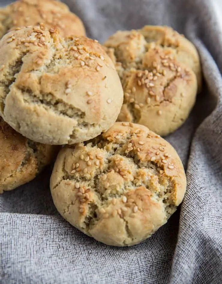 Paleo Dinner Rolls made with almond flour and tapioca flour - yeast-free, grain-free, dairy-free