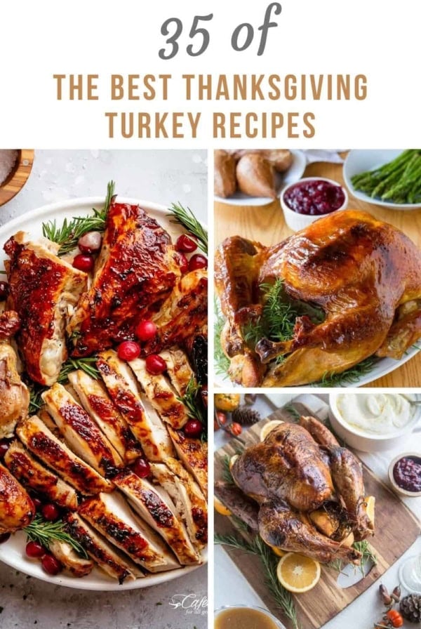 35 of THE BEST Thanksgiving Turkey Recipes from around the web. Everything from roasted, smoked, spatchcook, sous vide and more! Healthy, mouth-watering tender turkey recipes