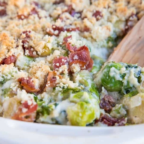 Cheesy Brussel Sprouts Au Gratin