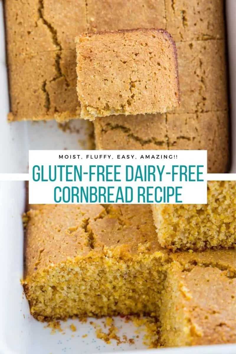 Dairy-Free, Gluten-Free Cornbread recipe that is ultra moist, fluffy, and amazing! Serve it up alongside anything!