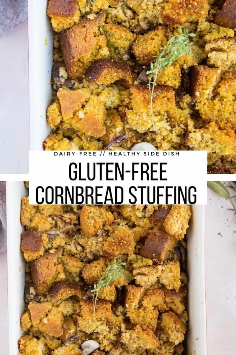 Gluten-Free Dairy-Free Cornbread Stuffing for Thanksgiving - a healthier cornbread recipe