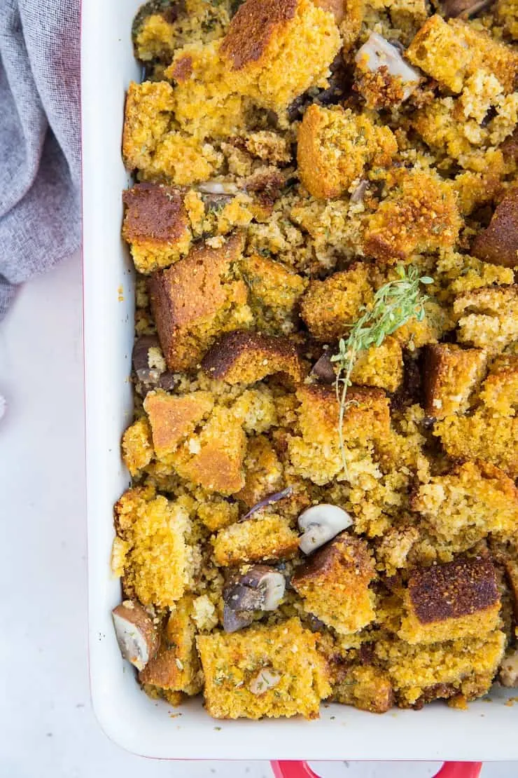 Gluten-Free Cornbread Stuffing for Thanksgiving - dairy-free and healthy