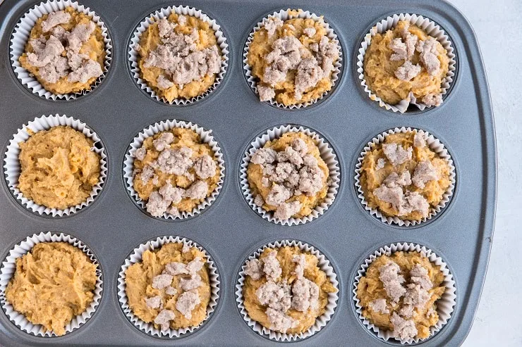 Gluten-free pumpkin muffins with streusel