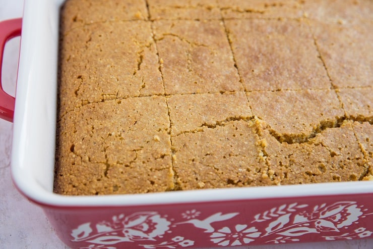 Gluten-Free Cornbread - dairy-free, refined sugar-free, healthier cornbread recipe