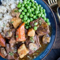 Instant Pot Beef Bourguignon - an easy gluten-free beef bourguignon recipe made in the pressure cooker. Perfectly tender beef stew with carrots