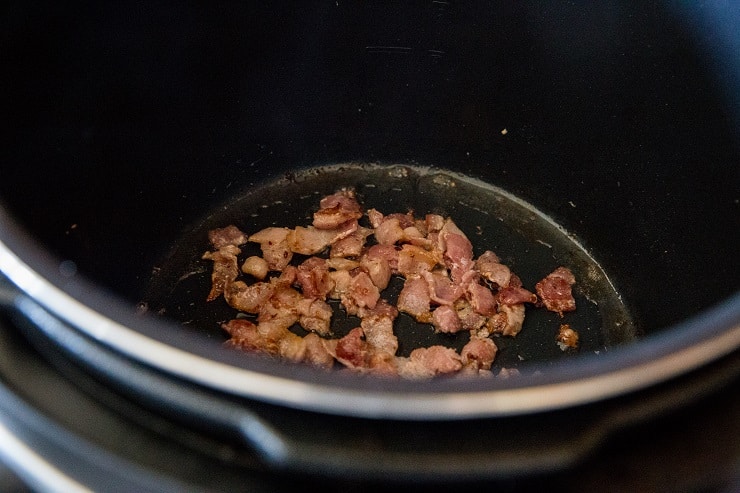 Cook bacon in the Instant Pot for beef stew