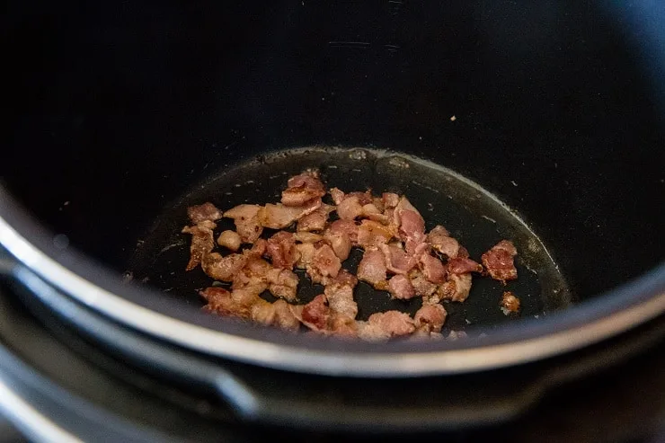 Cook bacon in the Instant Pot for beef stew