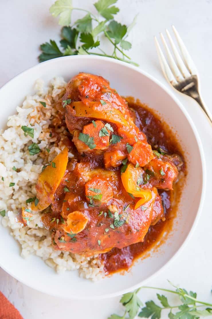 Instant Pot Chicken Cacciatore - easy chicken cacciatore recipe made quick and easy in the pressure cooker. Tender, amazing chicken with hardly any effort!