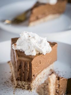 Keto Chocolate Pie - low-carb, dairy-free French silk pie made sugar-free and grain-free for a healthy chocolate pie recipe