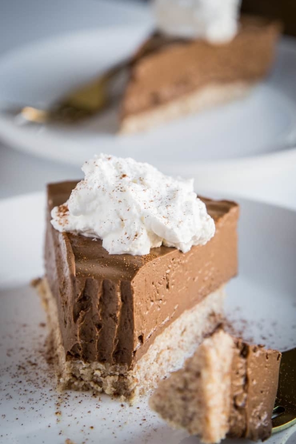 Keto Chocolate Pie - low-carb, dairy-free French silk pie made sugar-free and grain-free for a healthy chocolate pie recipe