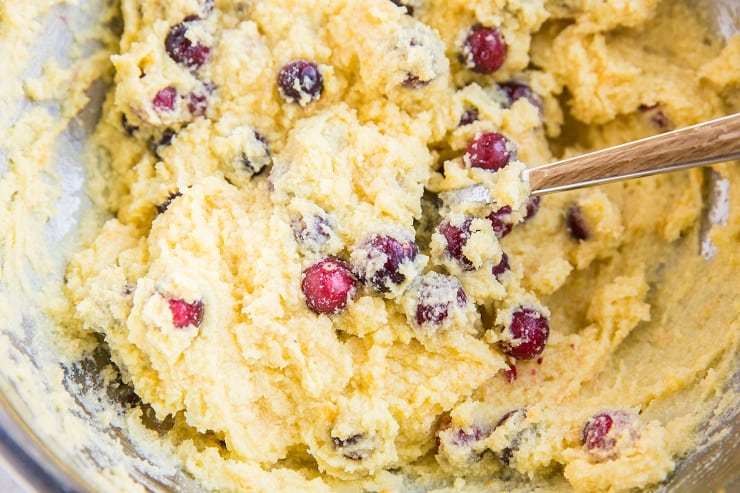 fold the cranberries into the bread batter