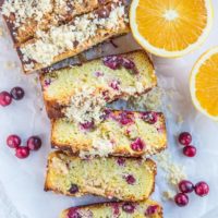 Keto Cranberry Orange Bread made with coconut flour - grain-free, sugar-free, moist, fluffy, delicious!