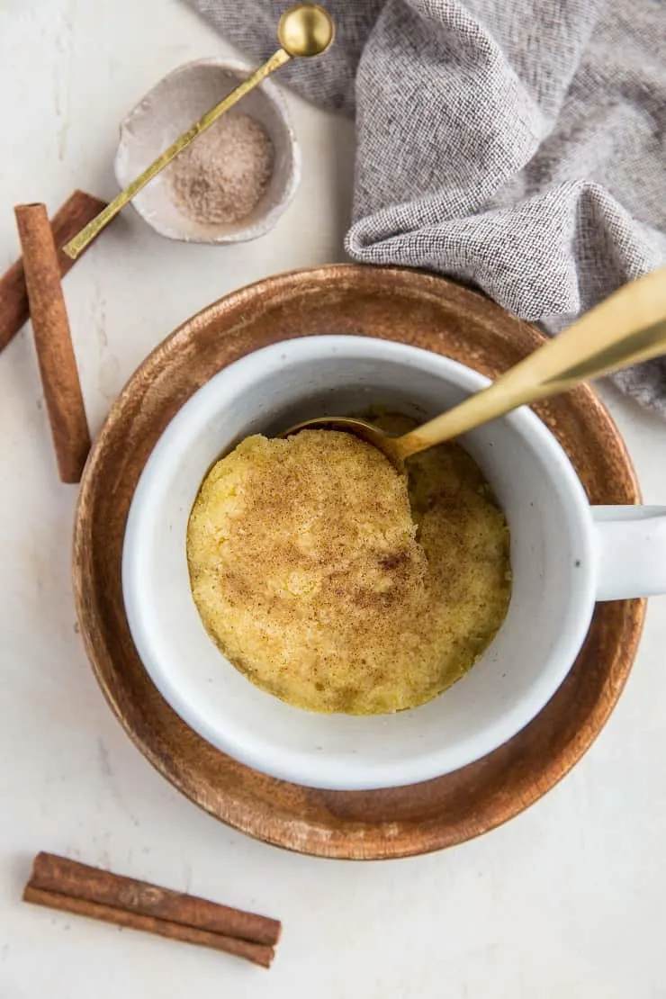 Single-Serve Snickerdoodle in a mug - keto, grain-free, low-carb, healthy recipe