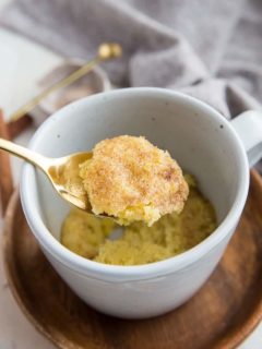 Keto Snickerdoodle Mug Cookie - a low-carb single-serve dessert that is grain-free and amazing!