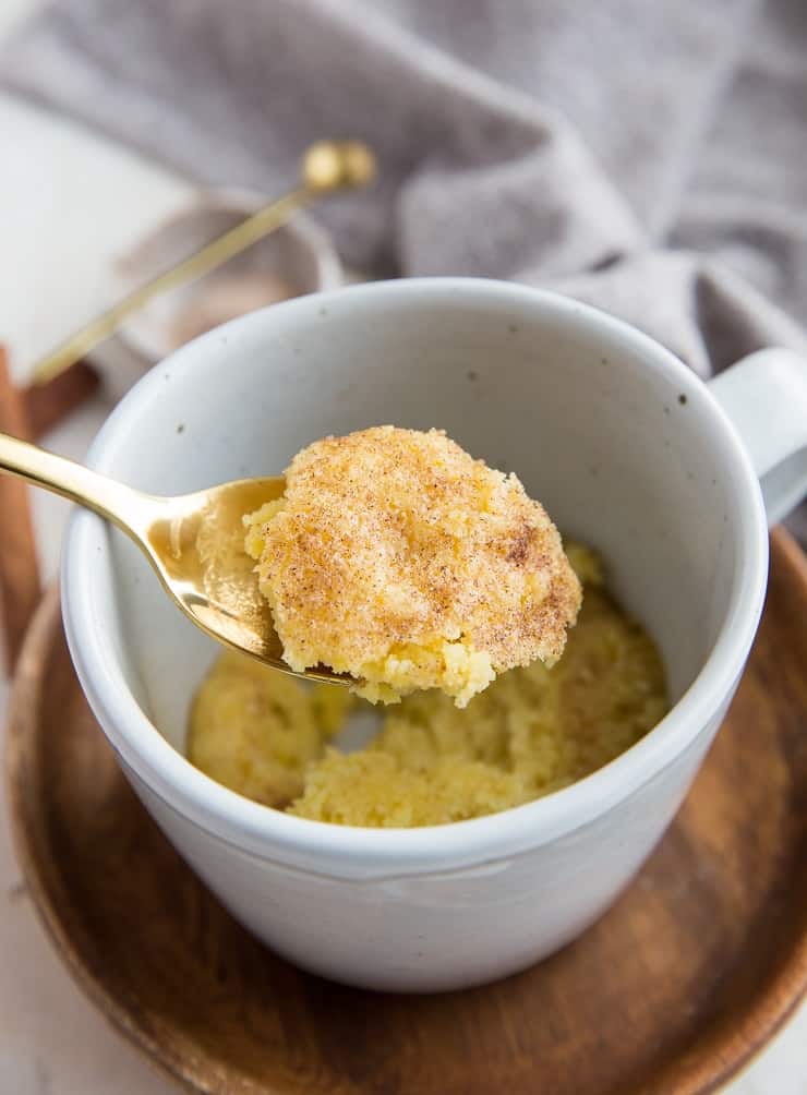 Keto Snickerdoodle Mug Cookie - a low-carb single-serve dessert that is grain-free and amazing!