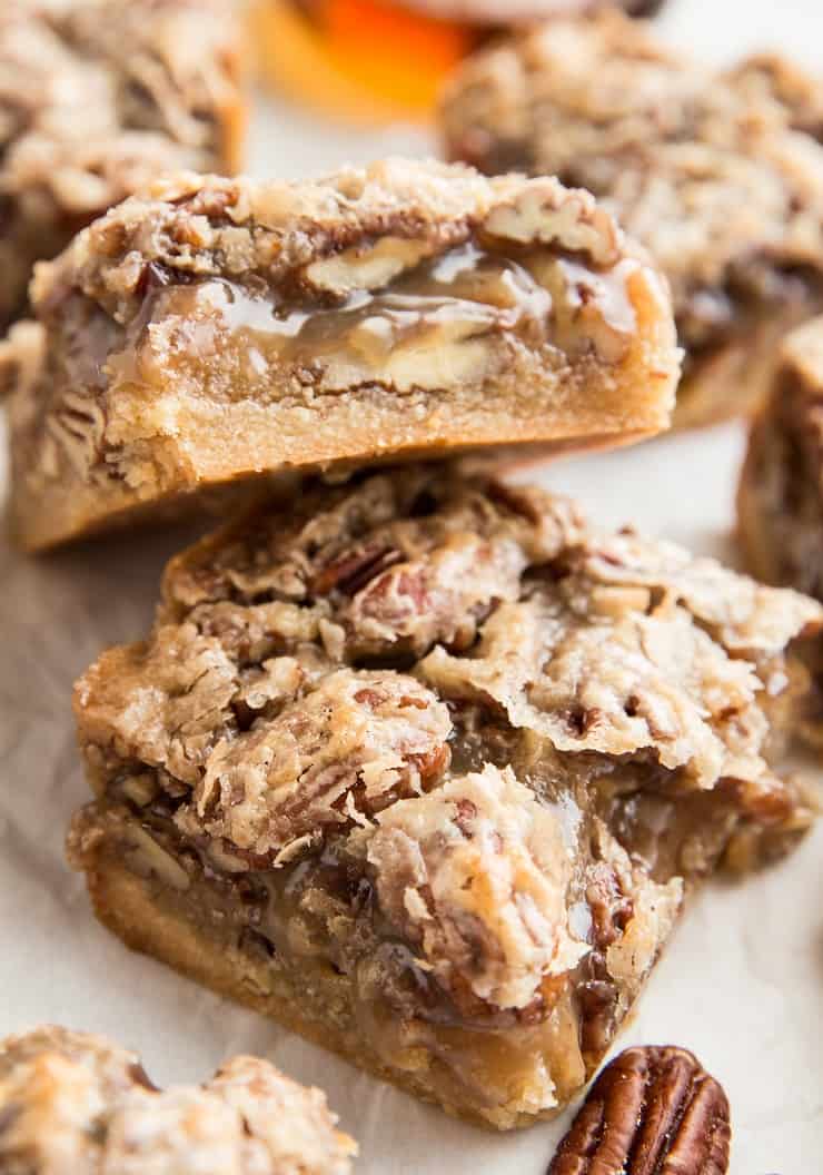 Grain-Free Paleo Pecan Pie Bars - vegan, dairy-free, gluten-free, refined sugar-free, healthy dessert recipe