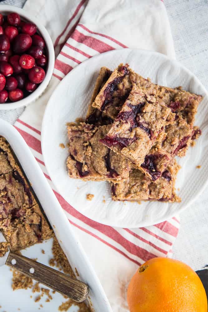 Paleo Orange Cranberry Bars using leftover cranberry sauce