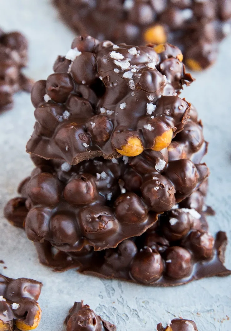 Easy 3-Ingredient Chocolate Covered Chickpeas - a fun and easy dessert recipe that even kids can make