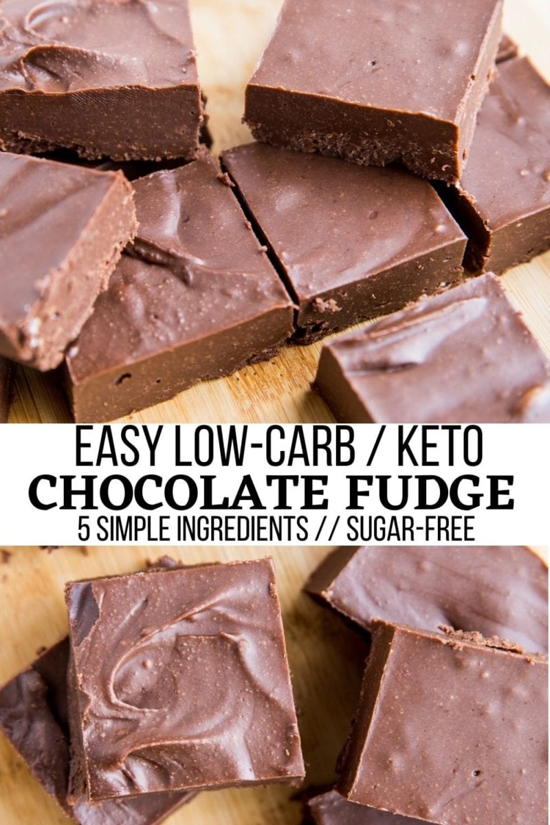 5-Ingredient Keto Chocolate Fudge made with clean ingredients! Dairy-free, sugar-free, rich and chocolatey!