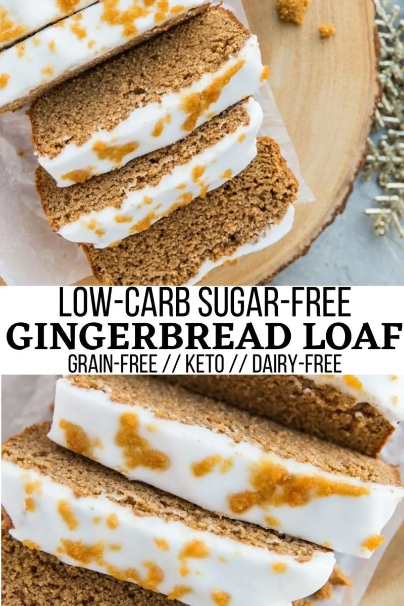 Low-Carb Gingerbread Loaf - keto, grain-free, gluten-free, dairy-free, sugar-free, delicious holiday treat! Make it for Christmas breakfast!
