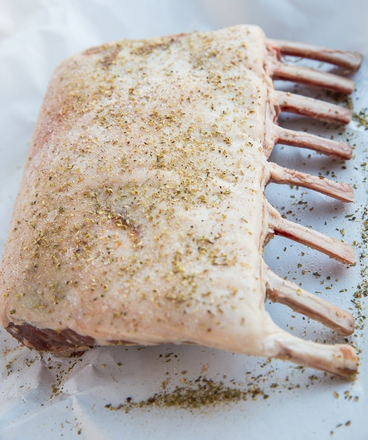 Sprinkle lamb with sea salt and italian seasoning to dry brine it