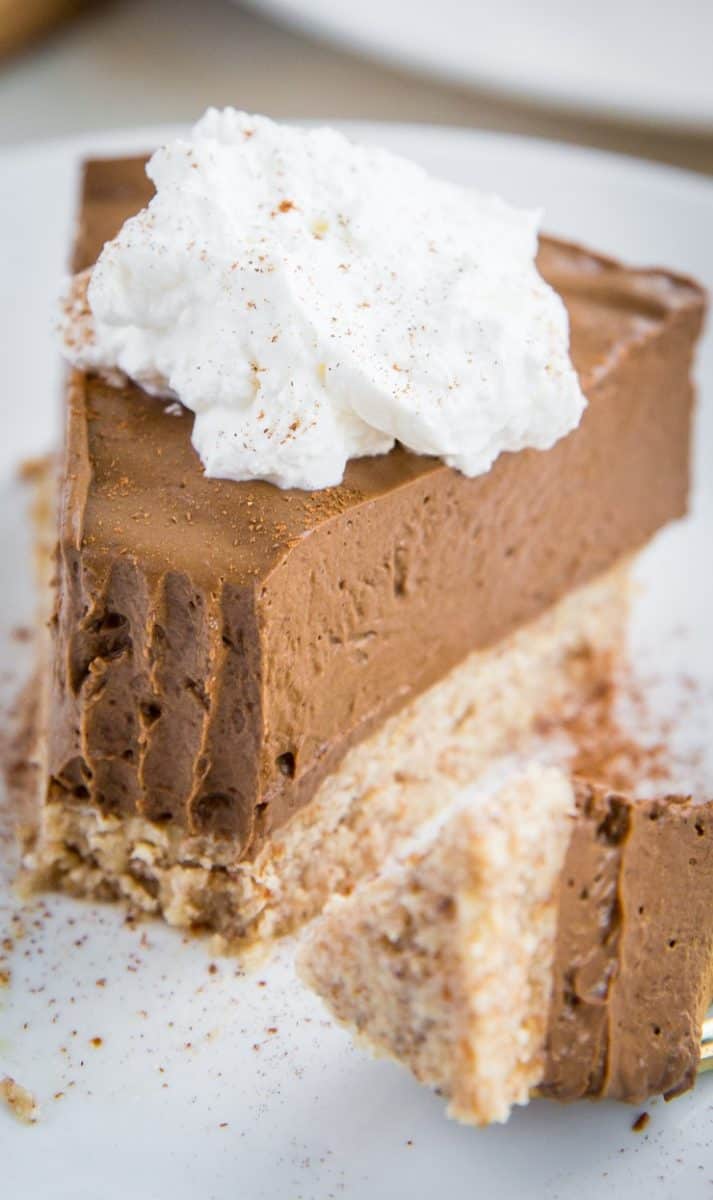 Keto Chocolate Pie - low-carb, dairy-free French silk pie made sugar-free and grain-free for a healthy chocolate pie recipe