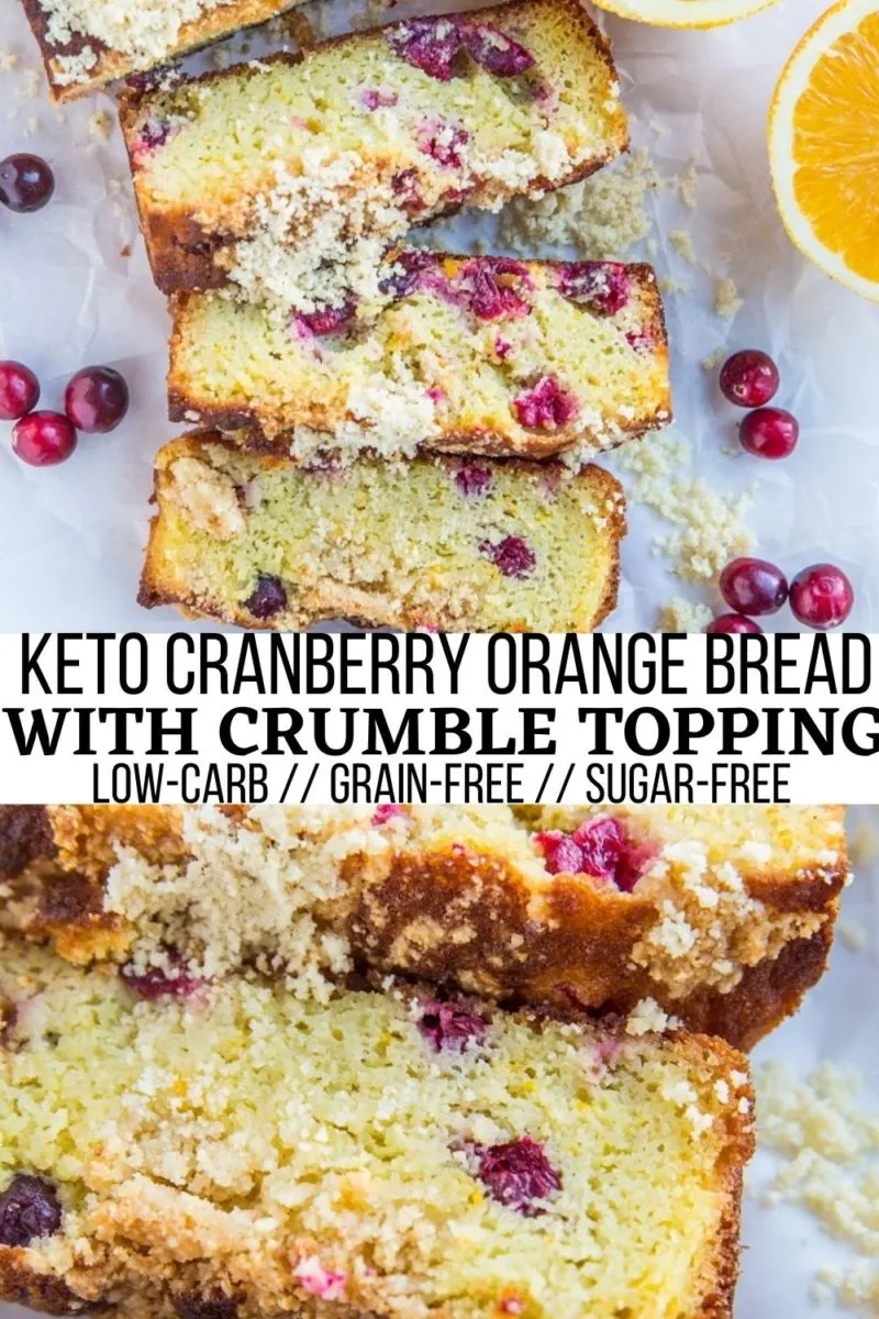 Keto Cranberry Orange Bread - moist, fluffy, zest, incredibly flavorful, grain-free, sugar-free! 