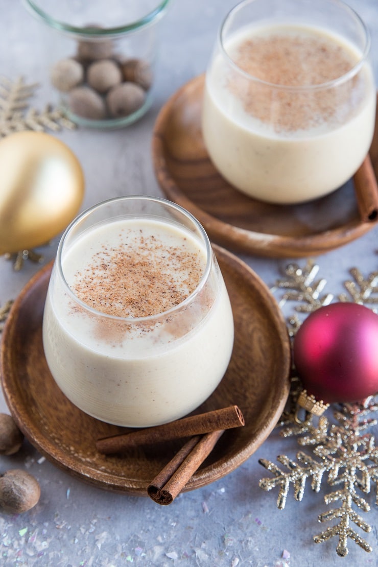 Keto Eggnog (Dairy-Free) - low-carb dairy-free eggnog recipe made with coconut milk - a healthier version of the classic