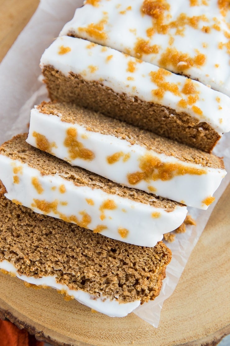Keto Gingerbread Loaf made with almond flour and coconut flour and coconut oil for a dairy-free, grain-free treat