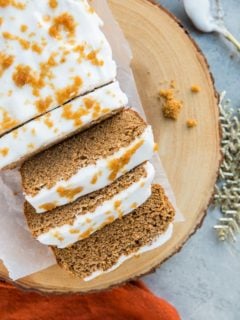 Low-Carb Gingerbread Loaf with simple sugar-free glaze - a healthier sugar-free gingerbread recipe that is keto-friendly.