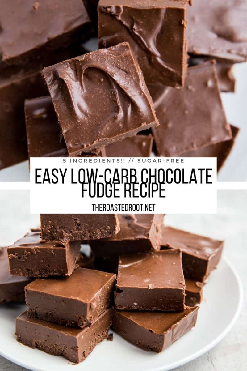 Easy 5-Ingredient Low-Carb Fudge Recipe - Sugar-free chocolate fudge made with cleaner ingredients for a healthier fudge