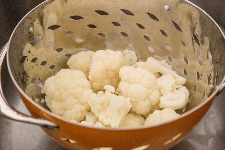 Strain the boiled cauliflower