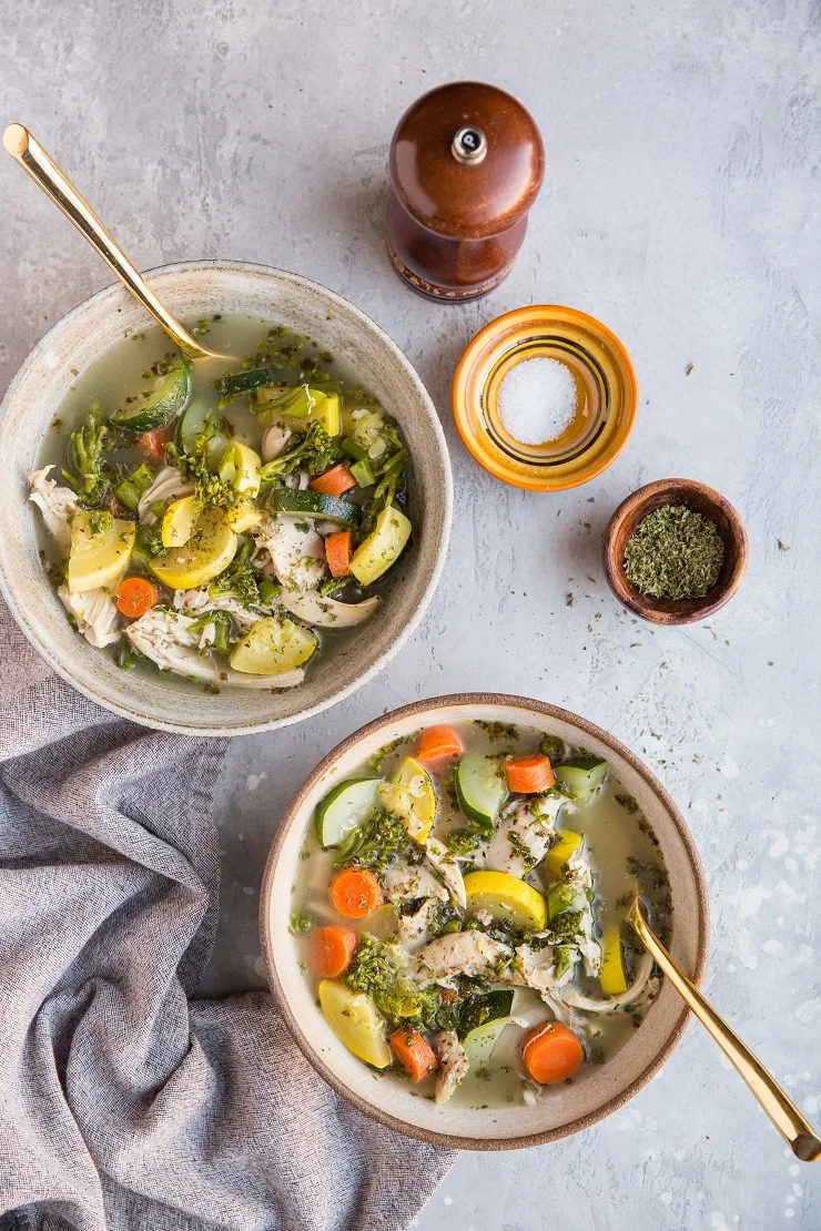 Rotisserie Chicken Soup with Vegetables - only a handful of ingredients are needed for this quick, easy, healthy dinner recipe