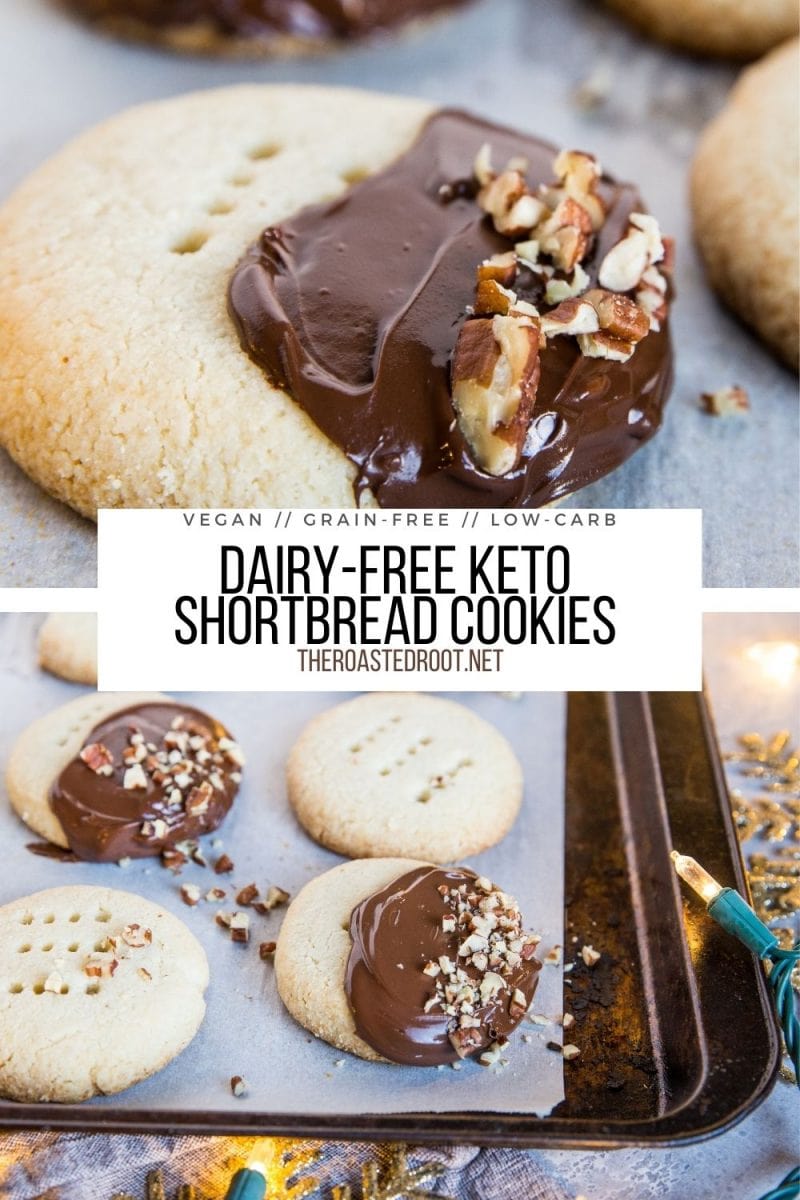 Vegan Keto Shortbread Cookies - grain-free, sugar-free, dairy-free, easy to make! A healthier Christmas cookie recipe
