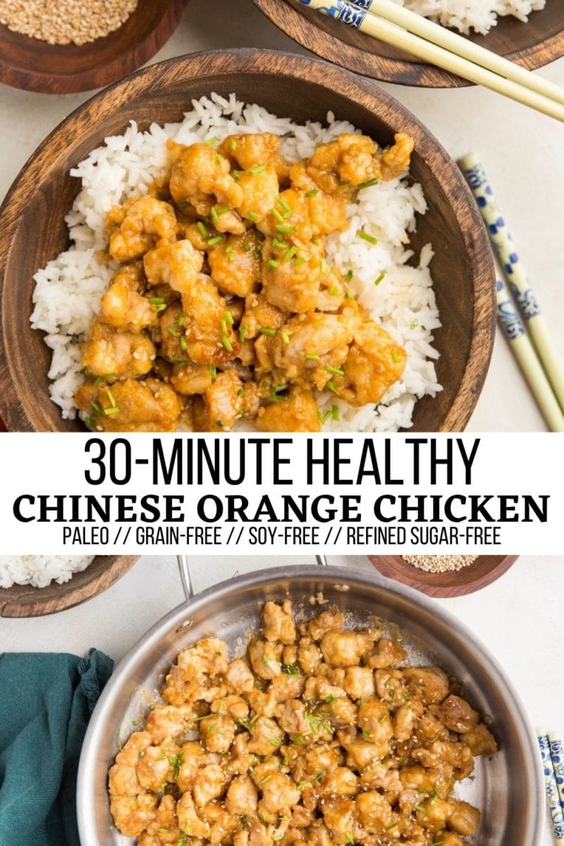 30-Minute Healthy Chinese Orange Chicken - grain-free, soy-free, refined sugar-free, better than takeout!