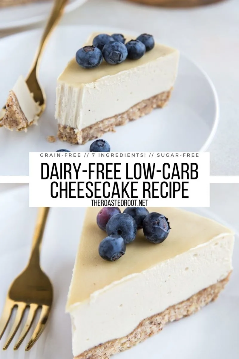 Dairy-Free Low-Carb Cheesecake Recipe made grain-free, sugar-free and super creamy! A rich and decadent keto dessert recipe