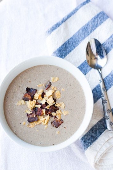 Paleo Creamy Mushroom Soup with Bacon