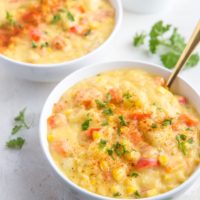 Vegan Corn Chowder Recipe - gluten-free, dairy-free corn chowder with vegetables for a healthier take on the classic