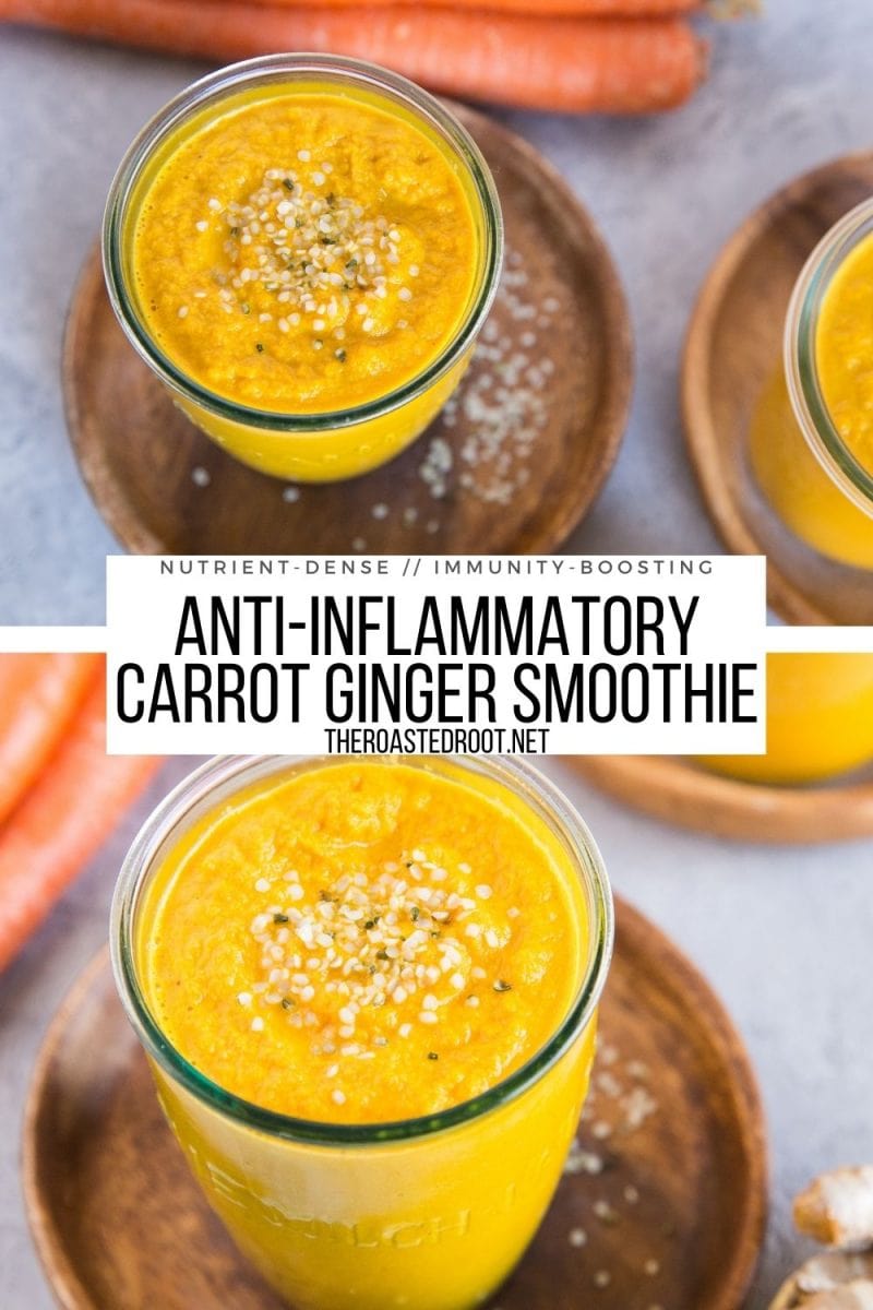 Anti-Inflammatory Immunity-Boosting Carrot Ginger Smoothie with honey and coconut milk - a nutrient-dense way to start the day