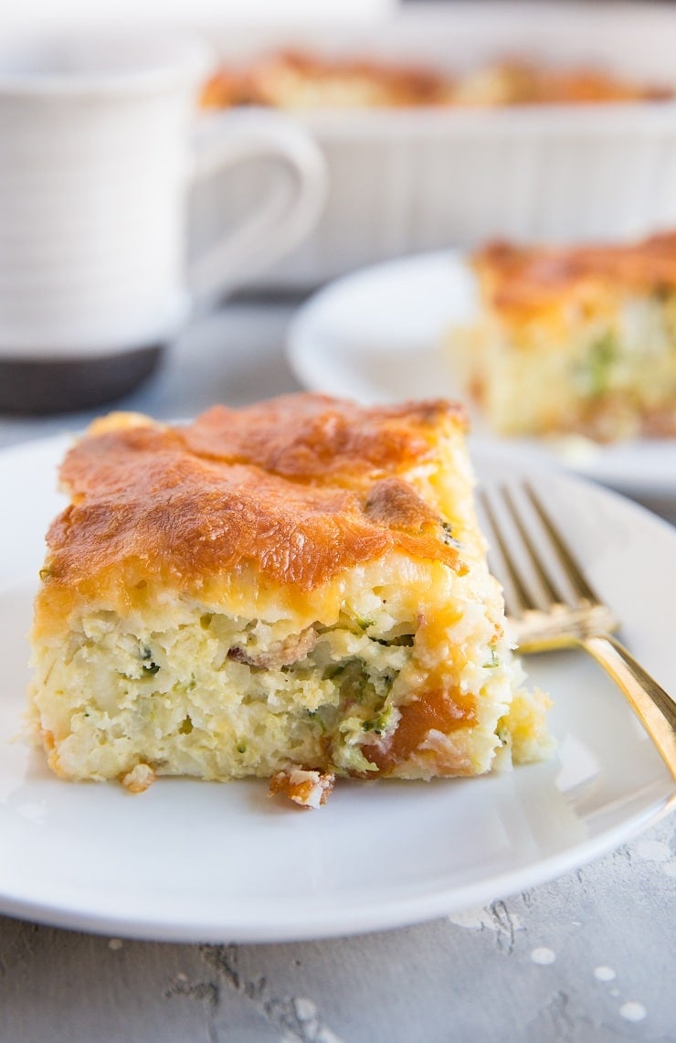 Broccoli Cheddar Hashbrown Casserole - an easy breakfast casserole recipe that is cheesy and loaded with flavor