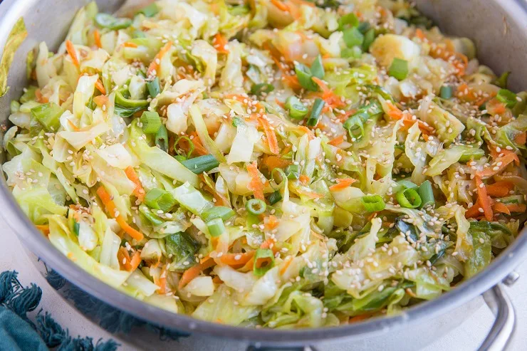 Easy Cabbage Stir Fry Recipe with carrots, ginger, garlic, onions and more!